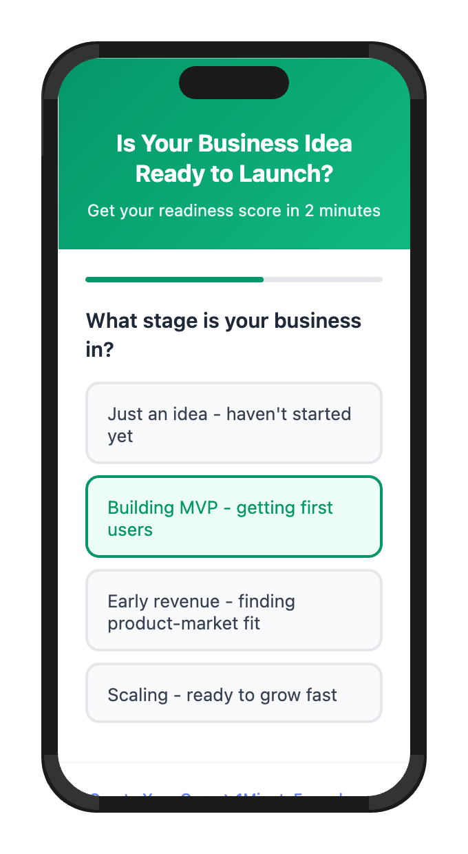 Lead quiz for Entrepreneurs