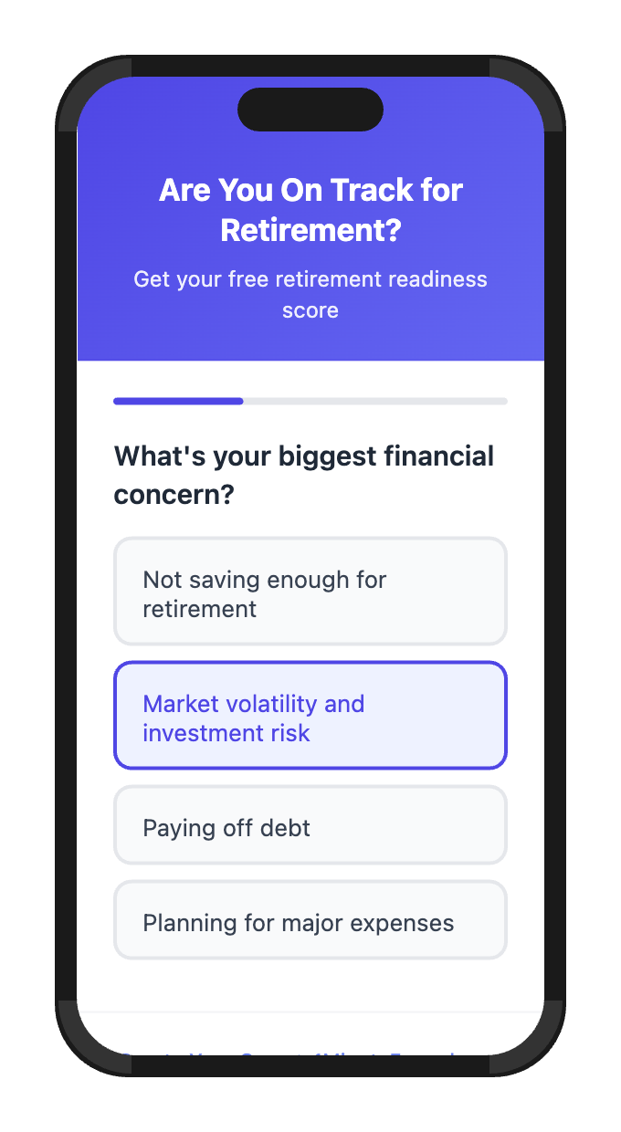 Lead quiz for Financial Services